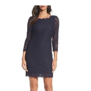 Adrianna Papell Lace Overlay Sheath Dress